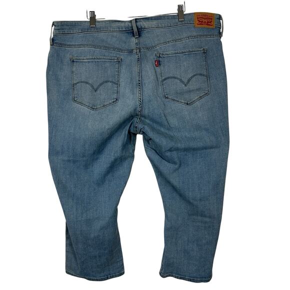 Levis Jeans Womens 24W Classic Straight High Rise Light Wash Stretch Crop Ankle - Picture 2 of 12